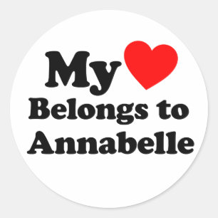Mijn hart behoort tot Annabelle Ronde Sticker