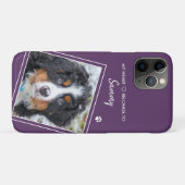 Mijn hart behoort tot de Paarse Dog Cat Pet foto Case-Mate iPhone Case (Achterkant (horizontaal))