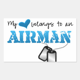 Mijn hart behoort tot een Airman Rechthoekige Sticker