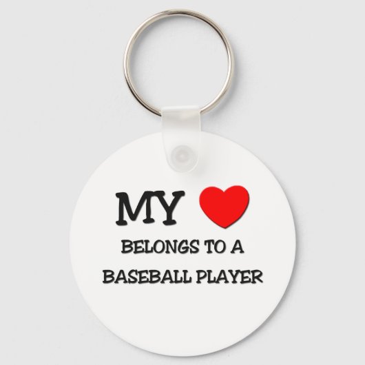 Mijn hart behoort tot een BASEBALL-SPELER Sleutelhanger (Voorkant)