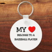 Mijn hart behoort tot een BASEBALL-SPELER Sleutelhanger (Voorkant)