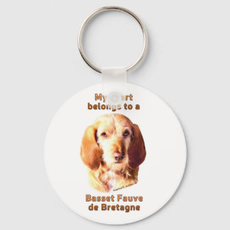 Mijn hart behoort tot een basset Fauve de Bretagne Sleutelhanger