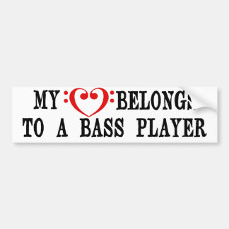 Mijn hart behoort tot een bassspeler bumpersticker