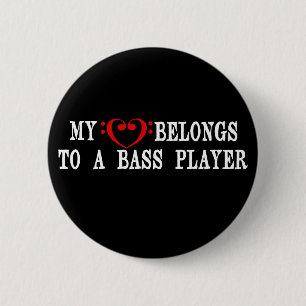 Mijn hart behoort tot een bassspeler ronde button 5,7 cm