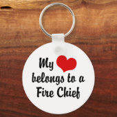 Mijn hart behoort tot een brandweerhoofd sleutelhanger (Voorkant)