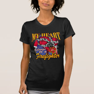 Mijn hart behoort tot een brandweerman t-shirt