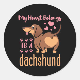 Mijn hart behoort tot een Dachshund Doxie mama pap Ronde Sticker