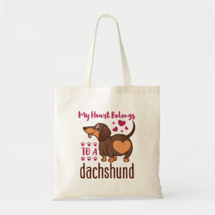 Mijn hart behoort tot een Dachshund Tote Bag