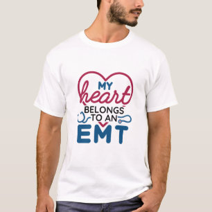 Mijn hart behoort tot een EMT EMS Wife Vriendin T-shirt
