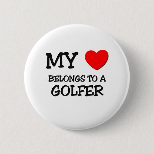Mijn hart behoort tot een GOLFER Ronde Button 5,7 Cm (Voorkant)