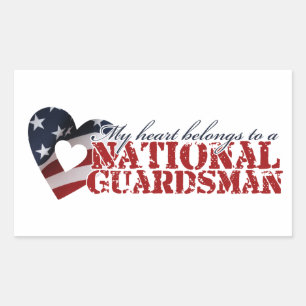 Mijn hart behoort tot een nationale garde rechthoekige sticker