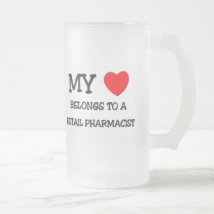 Mijn hart behoort tot een RETAILFARMACIST Matglas Bierpul