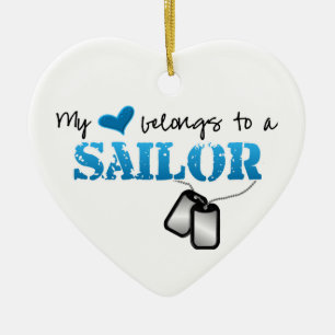 Mijn hart behoort tot een Sailor Keramisch Ornament