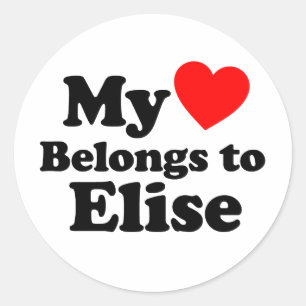 Mijn hart behoort tot Elise Ronde Sticker
