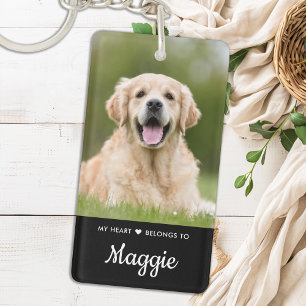 Mijn hart behoort tot gepersonaliseerde foto's van sleutelhanger