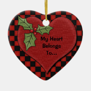 Mijn hart behoort tot het gepersonaliseerde fotoha keramisch ornament