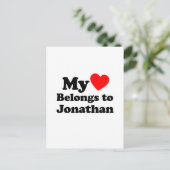 Mijn hart behoort tot Jonathan Briefkaart (Staand voorkant)
