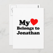 Mijn hart behoort tot Jonathan Briefkaart (Voorkant / Achterkant)