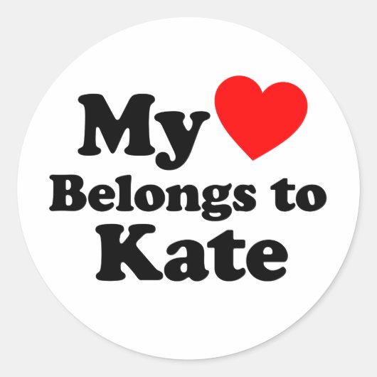 Mijn hart behoort tot Kate Ronde Sticker (Voorkant)