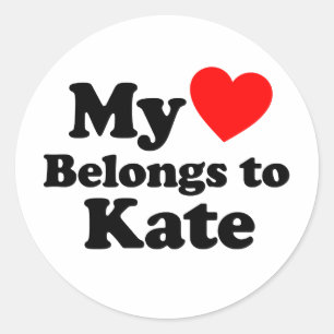 Mijn hart behoort tot Kate Ronde Sticker