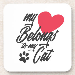 Mijn hart behoort tot mijn kat-Valentijn   ONDERZE Bier Onderzetter