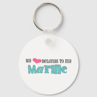 Mijn hart behoort tot mijn marine sleutelhanger