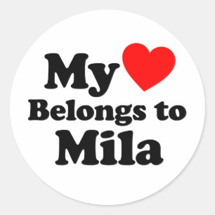 Mijn hart behoort tot Mila Ronde Sticker
