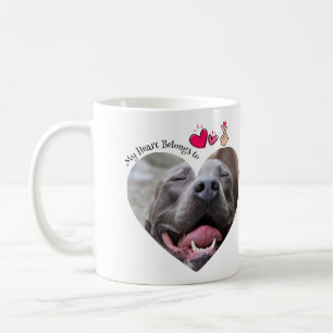 Mijn hart behoort tot Pitbull hond aangepaste foto Koffiemok