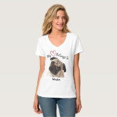 Mijn hart behoort tot Pug T-shirt (Voorkant volledig)