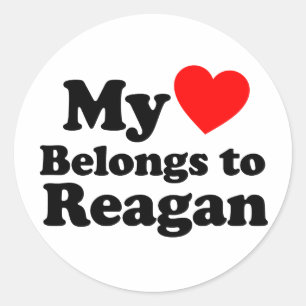 Mijn hart behoort tot Reagan Ronde Sticker