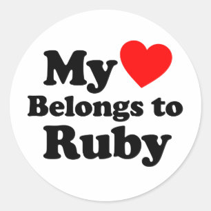 Mijn hart behoort tot Ruby Ronde Sticker