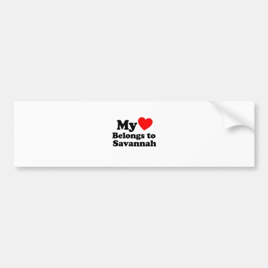 Mijn hart behoort tot Savannah Bumpersticker (Voorkant)
