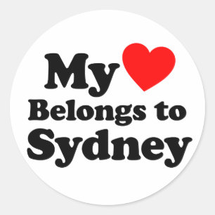 Mijn hart behoort tot Sydney Ronde Sticker