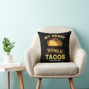 Mijn hart behoort tot Tacos Kussen