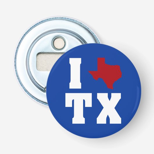 Mijn hart behoort tot Texas Button Flesopener (Voorkant)