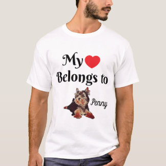 Mijn hart behoort tot Yorkshire Terrier Personaliz T-shirt