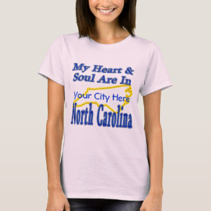 Mijn hart en ziel zijn in North Carolina T-shirt