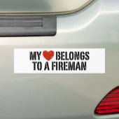 Mijn hart Fireman Bumpersticker (Op auto)