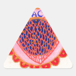 "Mijn hart gaat naar huis voor vrede" Art Print Driehoek Sticker