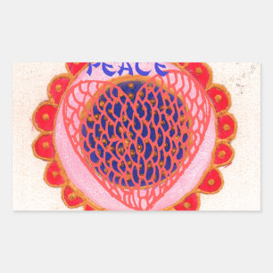 "Mijn hart gaat naar huis voor vrede" Art Print Rechthoekige Sticker
