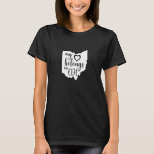 Mijn hart hoort in Oh Ohio US American State Prid T-shirt