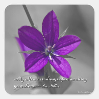 Mijn hart is altijd open... vierkante sticker