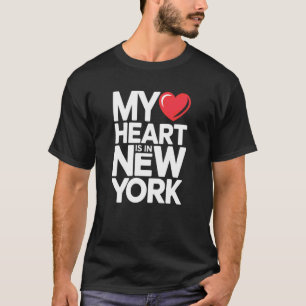 Mijn hart is in New York Modern New York staat lie T-shirt