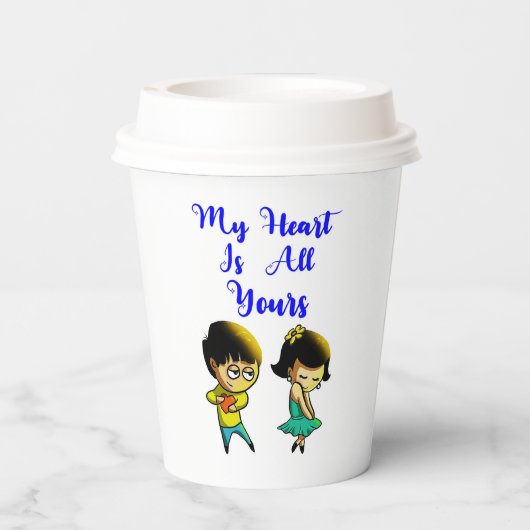 Mijn hart is jullie Valentijn van overdekte parasa Papieren Bekers (Achterkant)
