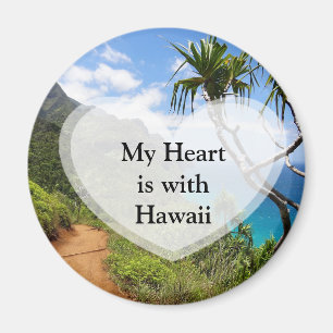Mijn hart is met Hawaii Button Magneet