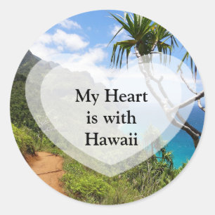 Mijn hart is met Hawaii Stickers
