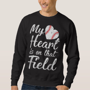 Mijn hart is op dat veld honkbal softbal mam gi trui