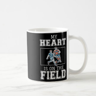 Mijn hart is op dat voetbalveld Byll Speler Liefde Koffiemok