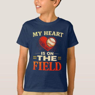 Mijn hart is op het veld t-shirt