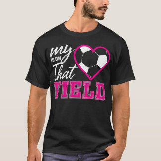 Mijn hart is op het veld Voetbal Sportliefhebbers T-shirt